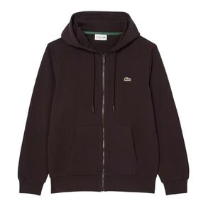 LACOSTE Classic Zip-Up Hoodie with Jersey-Lined Hood
